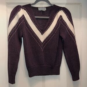 Vintage Y2K Nannell Sweater v neck angora blend beaded